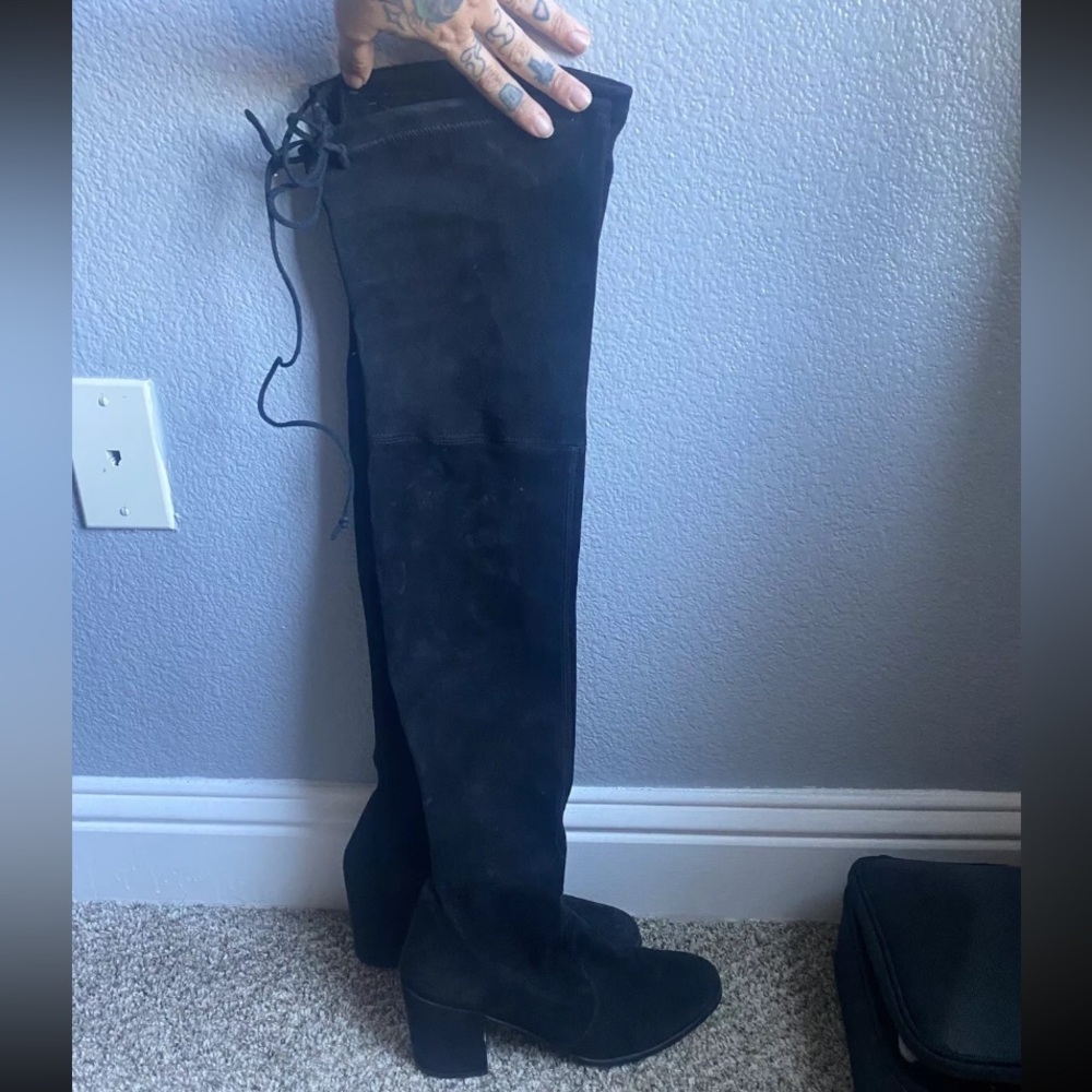 Stuart Weitzman Tieland over the knee boots size 8 black suede